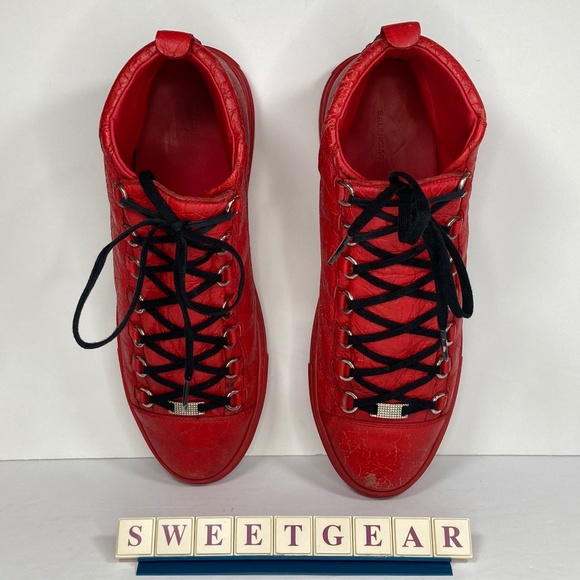 Balenciaga Arena High Creased Leather Red - Picture 7 of 16
